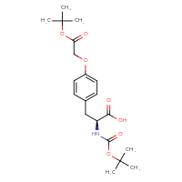 Chemical structure of (2S)-3-{4-[2-(tert-butoxy)-2-oxoethoxy]phenyl}-2-{[(tert-butoxy)carbonyl]amino}propanoic acid - CSSB17214023928