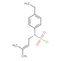 Chemical structure of N-(4-ethylphenyl)-N-(3-methylbut-2-en-1-yl)sulfamoyl chloride - CSSB21224775935