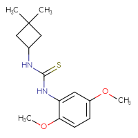 Chemical structure of 1-(2,5-dimethoxyphenyl)-3-(3,3-dimethylcyclobutyl)thiourea - CSSB02036417353