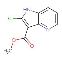 Chemical structure of methyl 2-chloro-1H-pyrrolo[3,2-b]pyridine-3-carboxylate - CSSB00029560016