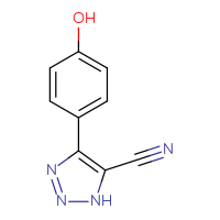 Chemical structure of 4-(4-hydroxyphenyl)-1H-1,2,3-triazole-5-carbonitrile - CSSB00000091218