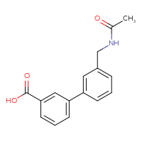 Chemical structure of 3'-(acetamidomethyl)-[1,1'-biphenyl]-3-carboxylic acid - CSSB00047323716