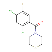 Chemical structure of 4-(2,4-dichloro-5-fluorobenzoyl)thiomorpholine - CSSB00090785012