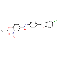 Chemical structure of N-[4-(5-chloro-1,3-benzoxazol-2-yl)phenyl]-4-ethoxy-3-nitrobenzamide - CSSB00160262894