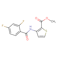 Chemical structure of methyl 3-(2,4-difluorobenzamido)thiophene-2-carboxylate - CSSB00026671165