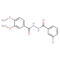 Chemical structure of 3-chloro-N'-(3,4-dimethoxybenzoyl)benzohydrazide - CSSB00046108470