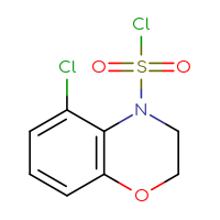 Chemical structure of 5-chloro-3,4-dihydro-2H-1,4-benzoxazine-4-sulfonyl chloride - CSSB15002726911