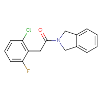 Chemical structure of 2-(2-chloro-6-fluorophenyl)-1-(2,3-dihydro-1H-isoindol-2-yl)ethan-1-one - CSSB00074216037