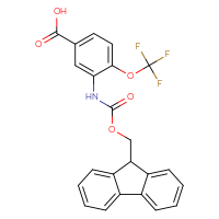 Chemical structure of 3-({[(9H-fluoren-9-yl)methoxy]carbonyl}amino)-4-(trifluoromethoxy)benzoic acid - CSSB00103149439
