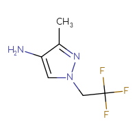 Chemical structure of 3-methyl-1-(2,2,2-trifluoroethyl)-1H-pyrazol-4-amine - CSSB00000089959