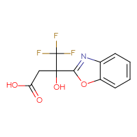 Chemical structure of 3-(1,3-benzoxazol-2-yl)-4,4,4-trifluoro-3-hydroxybutanoic acid - CSSB00000744962