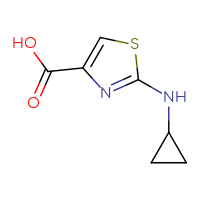 Chemical structure of 2-(cyclopropylamino)-1,3-thiazole-4-carboxylic acid - CSSB00000758610
