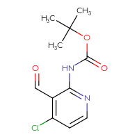 Chemical structure of tert-butyl N-(4-chloro-3-formylpyridin-2-yl)carbamate - CSSB00010202591