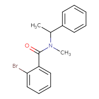 Chemical structure of 2-bromo-N-methyl-N-(1-phenylethyl)benzamide - CSSB00000491972
