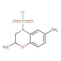 Chemical structure of 2,6-dimethyl-3,4-dihydro-2H-1,4-benzoxazine-4-sulfonyl chloride - CSSB14964522785