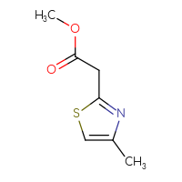 Chemical structure of methyl 2-(4-methyl-1,3-thiazol-2-yl)acetate - CSSB00000209897