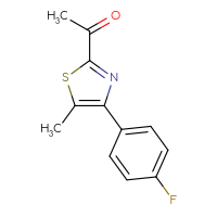 Chemical structure of 1-[4-(4-fluorophenyl)-5-methyl-1,3-thiazol-2-yl]ethan-1-one - CSSB00011875075