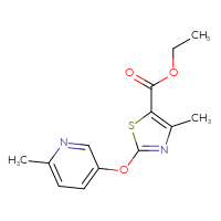 Chemical structure of ethyl 4-methyl-2-[(6-methylpyridin-3-yl)oxy]-1,3-thiazole-5-carboxylate - CSSB00020597311