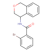 Chemical structure of 2-bromo-N-(3,4-dihydro-1H-2-benzopyran-4-yl)benzamide - CSSB02041903158