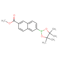 Chemical structure of methyl 6-(4,4,5,5-tetramethyl-1,3,2-dioxaborolan-2-yl)naphthalene-2-carboxylate - CSSB00020621447