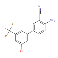 Chemical structure of 4-amino-3'-hydroxy-5'-(trifluoromethyl)-[1,1'-biphenyl]-3-carbonitrile - CSSB06587595051