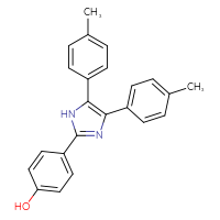 Chemical structure of 4-[4,5-bis(4-methylphenyl)-1H-imidazol-2-yl]phenol - CSSB21298174410