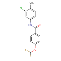 Chemical structure of N-(3-chloro-4-methylphenyl)-4-(difluoromethoxy)benzamide - CSSB00049042542