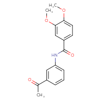 Chemical structure of N-(3-acetylphenyl)-3,4-dimethoxybenzamide - CSSB00020595167