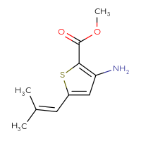 Chemical structure of methyl 3-amino-5-(2-methylprop-1-en-1-yl)thiophene-2-carboxylate - CSSB06592577853