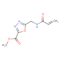 Chemical structure of methyl 5-[(prop-2-enamido)methyl]-1,3,4-oxadiazole-2-carboxylate - CSSB21332166967