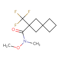 Chemical structure of N-methoxy-N-methyl-2-(trifluoromethyl)spiro[3.3]heptane-2-carboxamide - CSSB01148881113