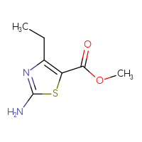 Chemical structure of methyl 2-amino-4-ethyl-1,3-thiazole-5-carboxylate - CSSB00000081144