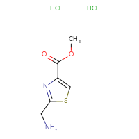 Chemical structure of methyl 2-(aminomethyl)-1,3-thiazole-4-carboxylate dihydrochloride - CSSB00025706703
