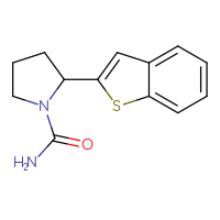 Chemical structure of 2-(1-benzothiophen-2-yl)pyrrolidine-1-carboxamide - CSSB07047564607