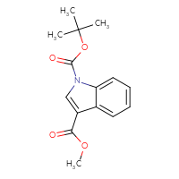 Chemical structure of 1-tert-butyl 3-methyl 1H-indole-1,3-dicarboxylate - CSSB00010169916