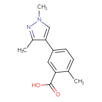 Chemical structure of 5-(1,3-dimethyl-1H-pyrazol-4-yl)-2-methylbenzoic acid - CSSB00006032070
