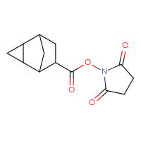 Chemical structure of 2,5-dioxopyrrolidin-1-yl tricyclo[3.2.1.0²,⁴]octane-6-carboxylate - CSSB00111028419