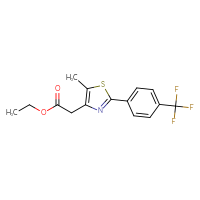 Chemical structure of ethyl 2-{5-methyl-2-[4-(trifluoromethyl)phenyl]-1,3-thiazol-4-yl}acetate - CSSB01411771977