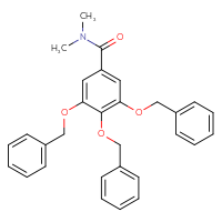 Chemical structure of 3,4,5-tris(benzyloxy)-N,N-dimethylbenzamide - CSSB11136465890
