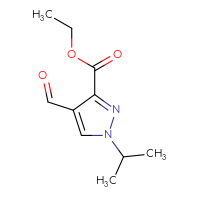 Chemical structure of ethyl 4-formyl-1-(propan-2-yl)-1H-pyrazole-3-carboxylate - CSSB00013551089