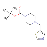 Chemical structure of tert-butyl 4-[(1,3-thiazol-5-yl)methyl]piperazine-1-carboxylate - CSSB00010732128