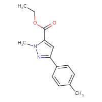 Chemical structure of ethyl 1-methyl-3-(4-methylphenyl)-1H-pyrazole-5-carboxylate - CSSB00020681611