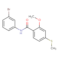 Chemical structure of N-(3-bromophenyl)-2-methoxy-4-(methylsulfanyl)benzamide - CSSB00121705295
