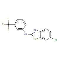 Chemical structure of 6-chloro-N-[3-(trifluoromethyl)phenyl]-1,3-benzothiazol-2-amine - CSSB00020652083