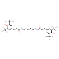 Chemical structure of 3-(3,5-di-tert-butyl-4-hydroxyphenyl)-N-{6-[3-(3,5-di-tert-butyl-4-hydroxyphenyl)propanamido]hexyl}propanamide - CSSB00116206888
