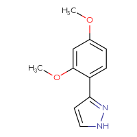 Chemical structure of 3-(2,4-dimethoxyphenyl)-1H-pyrazole - CSSB00011290889