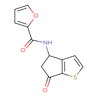 Chemical structure of N-{6-oxo-4H,5H,6H-cyclopenta[b]thiophen-4-yl}furan-2-carboxamide - CSSB00025732644