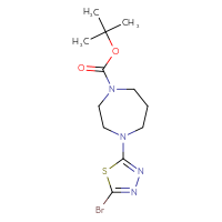Chemical structure of tert-butyl 4-(5-bromo-1,3,4-thiadiazol-2-yl)-1,4-diazepane-1-carboxylate - CSSB00012177476