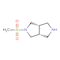 Chemical structure of (3aR,6aS)-2-methanesulfonyl-octahydropyrrolo[3,4-c]pyrrole - CSSB00103286183