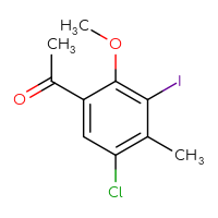 Chemical structure of 1-(5-chloro-3-iodo-2-methoxy-4-methylphenyl)ethan-1-one - CSSB00015785873